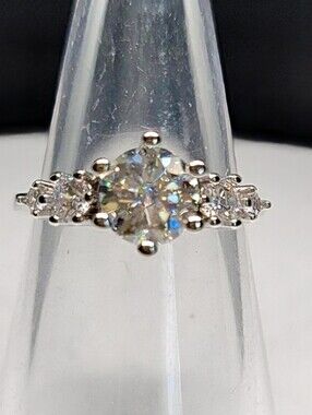 Brilliant Round-Cut 5 Stone Moissanite 14k GP Ring